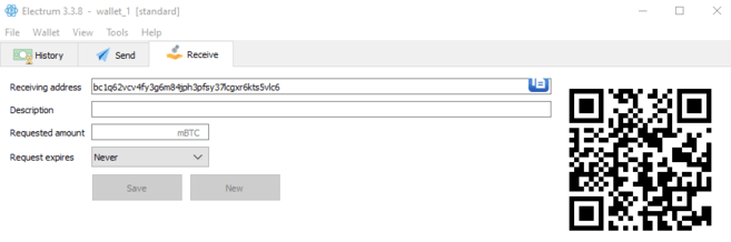 screenshot of elextrum wallet