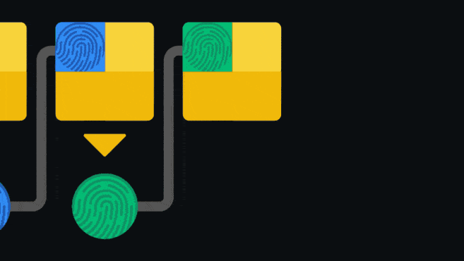 Each block contains a fingerprint of the previous.
