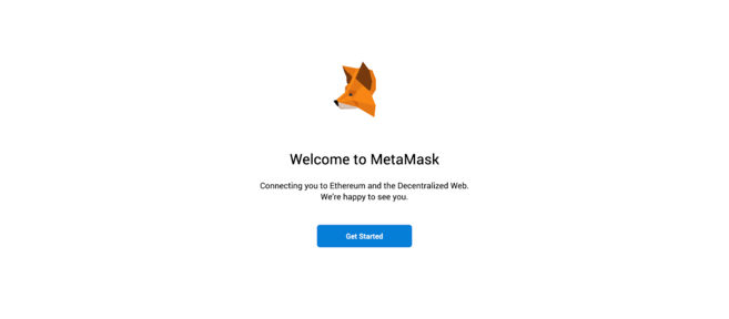 Приветственный экран Metamask