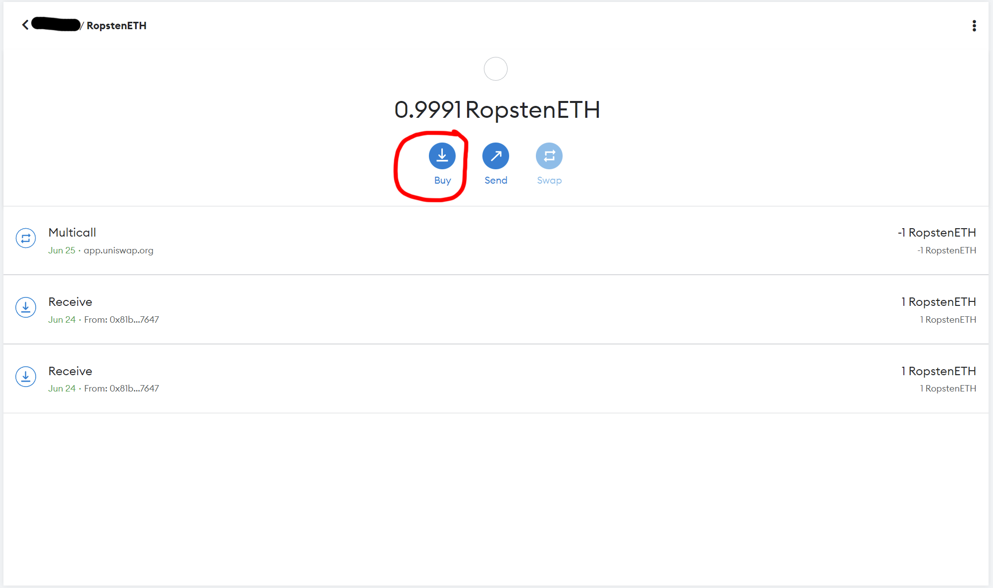 Ropsten testnet
